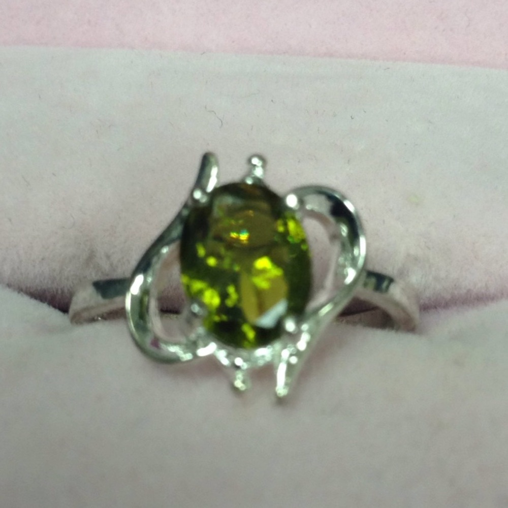 Sterling silver Green Topaz women's ring size 6
